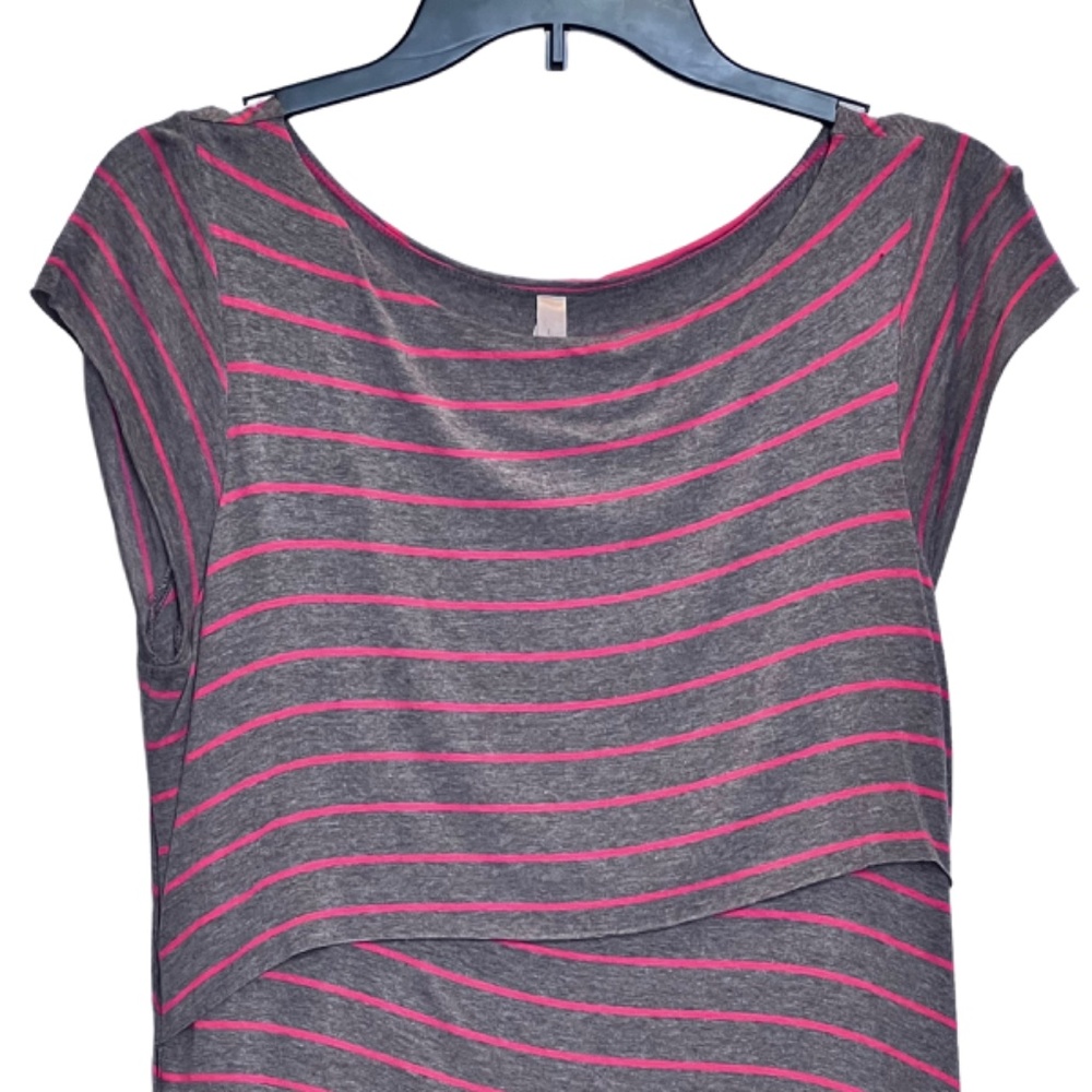 Bailey 44 Layered Striped Cap Sleeve Slip On Dress L - Picture 2 of 11